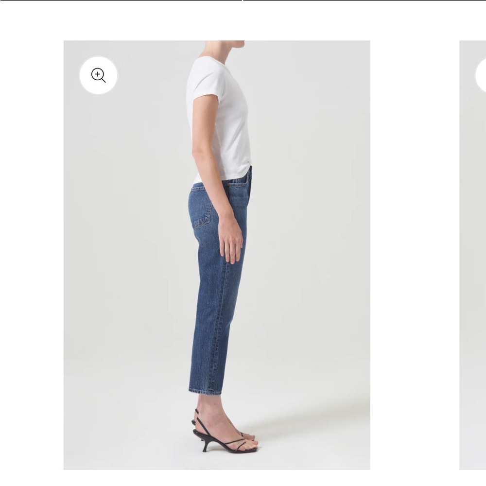 Agolde Riley high rise straight crop jeans in dark wash - Picture 3 of 5